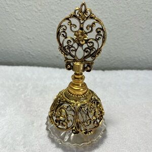 Vintage Brass And Glass Perfume Bottle